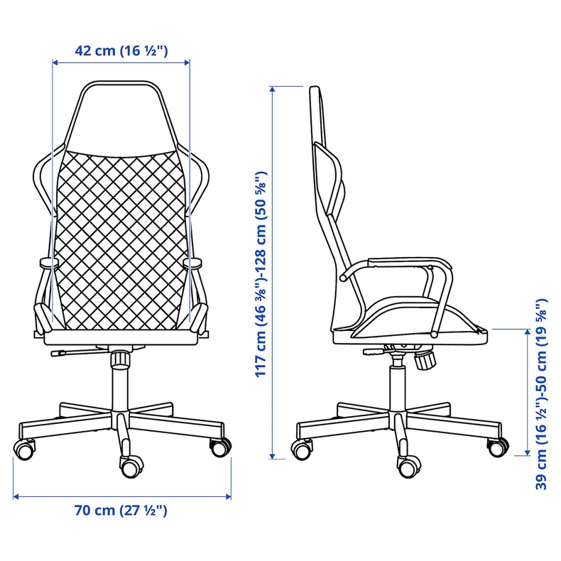 IKEA UTESPELARE УТЕСПЕЛАРЕ, геймерське крісло, БОМСТАД сірий 105.076.21 фото №8