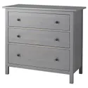 IKEA HEMNES ХЕМНЭС, комод с 3 ящиками, серый цвет, 108x96 см 304.608.11 фото thumb №1