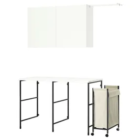 IKEA ENHET ЭНХЕТ, комбинация д / хранения, антрацит / белый, 139x63,5 см 395.479.66 фото