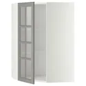 IKEA METOD МЕТОД, кутова настін шафа, полиці / скл двер, білий / сірий Бодбін, 68x100 см 993.949.65 фото thumb №1