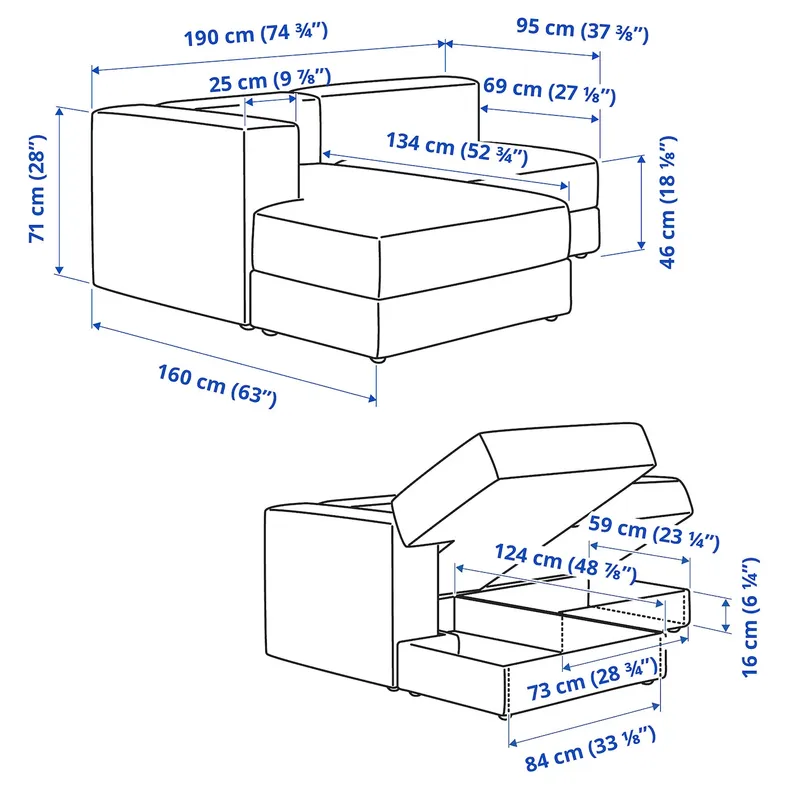 IKEA JÄTTEBO ЄТТЕБУ, 2,5-місний модульн диван з кушеткою, лівий / ТОНЕРУД сірий 394.713.58 фото №8