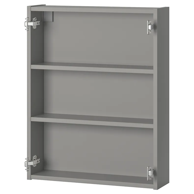 IKEA ENHET ЕНХЕТ, навісна шафа з 2 полицями, сірий, 60x15x75 см 404.404.55 фото №1