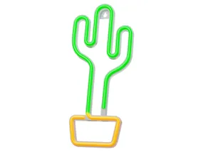 BRW Дитячий неоновий настінний світильник Cactus LED зелено-помаранчевий 093794 фото