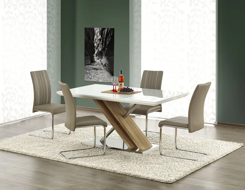 Кухонний стіл HALMAR NEXUS 160х90 см extra white / дуб сонома фото №1