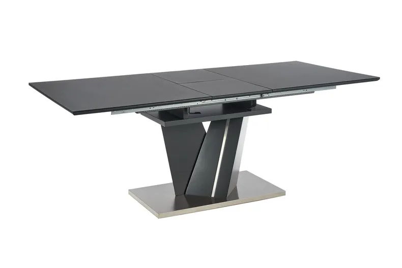 Обідній стіл розкладний HALMAR SALVADOR 160-200x90 см, стільниця - темно-сірий, ніжки - темно-сірі фото №1