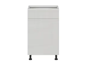 BRW Кухонный цокольный шкаф Sole 50 см левый с ящиками светло-серый глянец, альпийский белый/светло-серый глянец FH_D1S_50/82_L/SMB-BAL/XRAL7047 фото