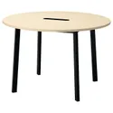 IKEA MITTZON МИТТЗОН, конференц-стол, круглый окл береза / черный, 120x75 см 395.304.28 фото thumb №1