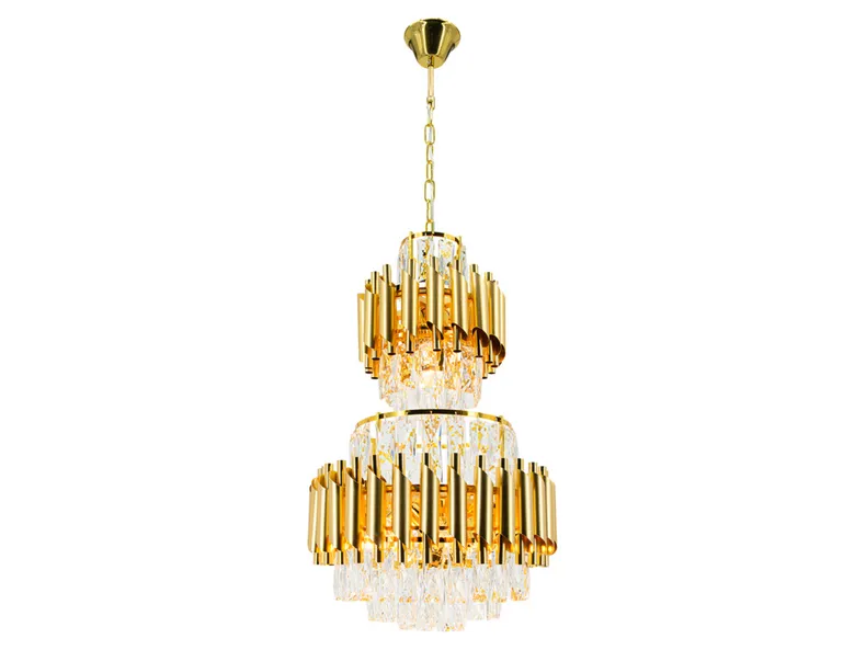 BRW Подвесной светильник Versailles 6-гранный металлический золотой 092943 фото №1