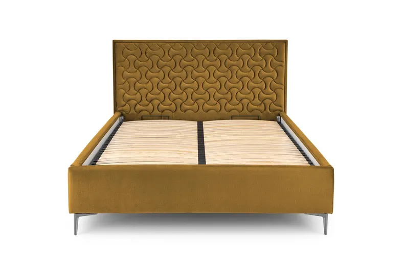 Изголовье кровати HALMAR MODULO W2 160 см горчичного цвета. Монолит 48 фото №4