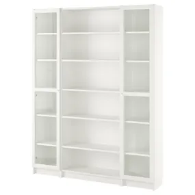 IKEA BILLY БИЛЛИ / OXBERG ОКСБЕРГ, стеллаж комбинация / стекл дверцы, белый, 160x202 см 194.836.06 фото