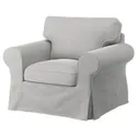 IKEA EKTORP ЭКТОРП, чехол на кресло, Талмира белая/черная 305.170.54 фото thumb №1