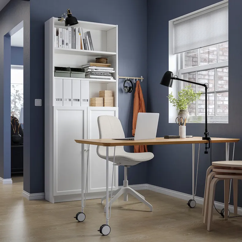 IKEA BILLY БІЛЛІ / OXBERG ОКСБЕРГ, книжкова шафа з дверцятами, білий, 80x30x202 см 292.810.66 фото №2