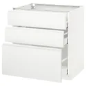 IKEA METOD МЕТОД / MAXIMERA МАКСІМЕРА, підлогова шафа з 3 шухлядами, білий / Voxtorp матовий білий, 80x60 см 891.128.05 фото thumb №1