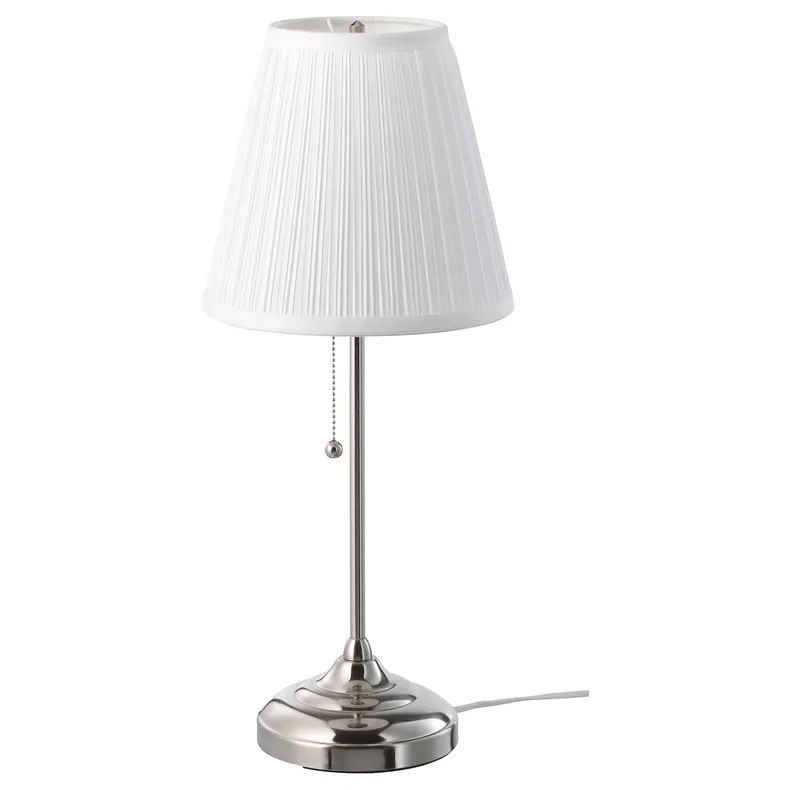 IKEA ÅRSTID ОРСТІД, настільна лампа, нікельований/білий 702.806.34 фото №1