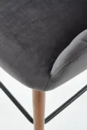 Барний стілець оксамитовий HALMAR H93 Velvet, ніжки - горіх, оббивка - темно-сірий фото thumb №4