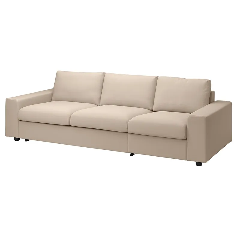 IKEA VIMLE ВІМЛЕ, 3-місний диван-ліжко, з широкими підлокітниками / ХАЛЛАРП бежевий 495.370.90 фото №2
