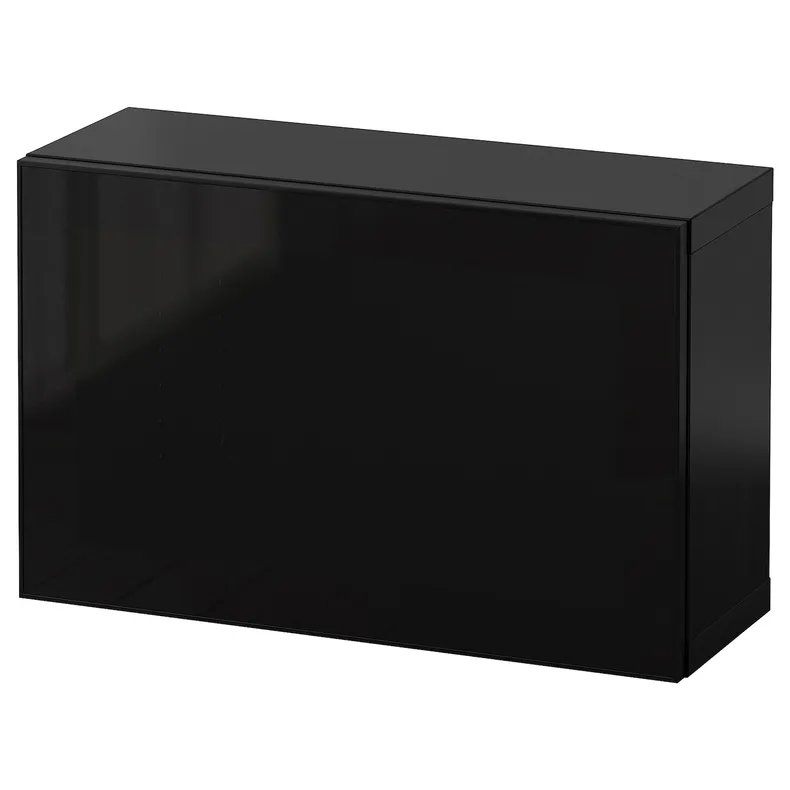 IKEA BESTÅ БЕСТО, комбинация настенных шкафов, черный / коричневый Стекловик / черное стекло, 60x22x38 см 494.408.61 фото №1