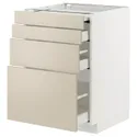 IKEA METOD МЕТОД / MAXIMERA МАКСИМЕРА, напольный шкаф с выдвиж панелью / 3ящ, белый / гавсторпский бежевый, 60x60 см 594.333.32 фото thumb №1