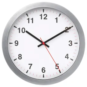 IKEA TJALLA ТЙАЛЛА, настінний годинник, низьковольтний / сріблястий, 28 см 805.408.82 фото