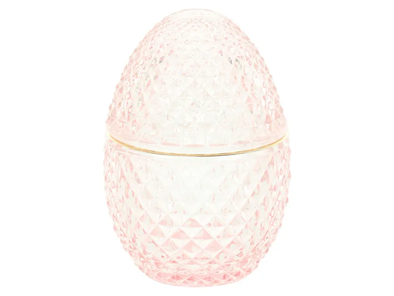 BRW Декоративная стеклянная емкость в форме Яйца, стекло / розовый 092549 фото №1