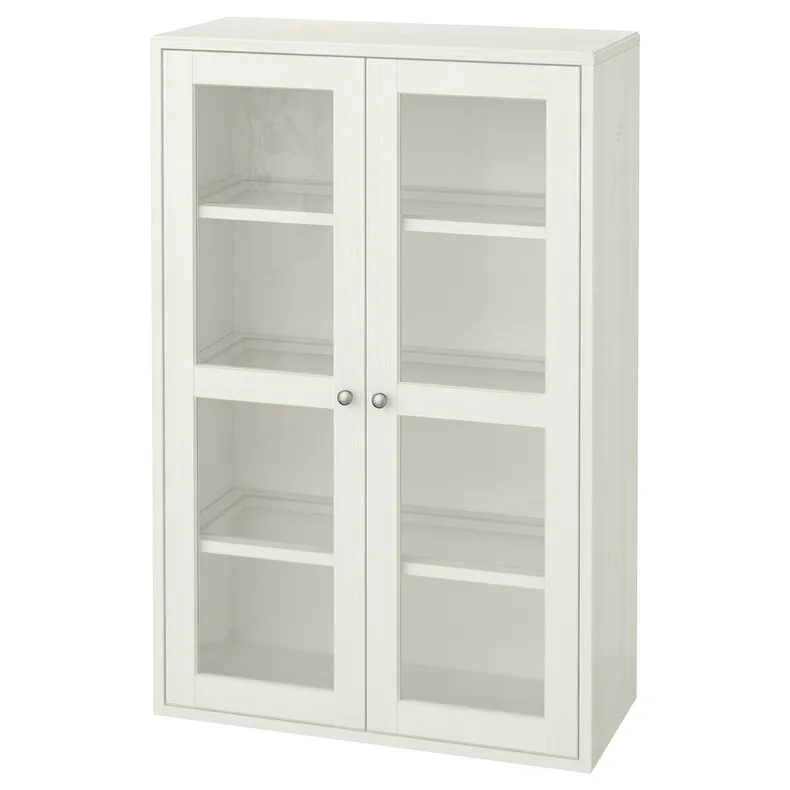 IKEA HAVSTA ХАВСТА, шафа зі скляними дверцятами, білий, 81x35x123 см фото №1