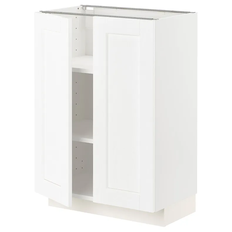 IKEA METOD МЕТОД, напольный шкаф с полками / 2дверцами, белый Энкёпинг / белая имитация дерева, 60x37 см 594.733.75 фото №1