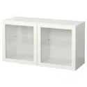 IKEA BESTÅ БЕСТО, комбинация настенных шкафов, белое / прозрачное стекло Синдвик, 120x42x64 см 094.408.01 фото thumb №1