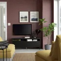 IKEA BESTÅ БЕСТО, тумба для телевізора з шухлядами, чорно-коричневий / ЛАППВІКЕН / СТУББ чорно-коричневий, 120x42x48 см 193.991.89 фото thumb №3
