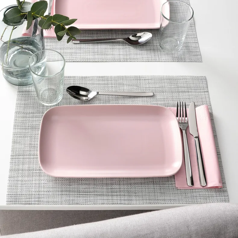 IKEA FÄRGKLAR ФЭРГКЛАР, тарелка, Матовый светло-розовый, 30x18 см 504.781.98 фото №4