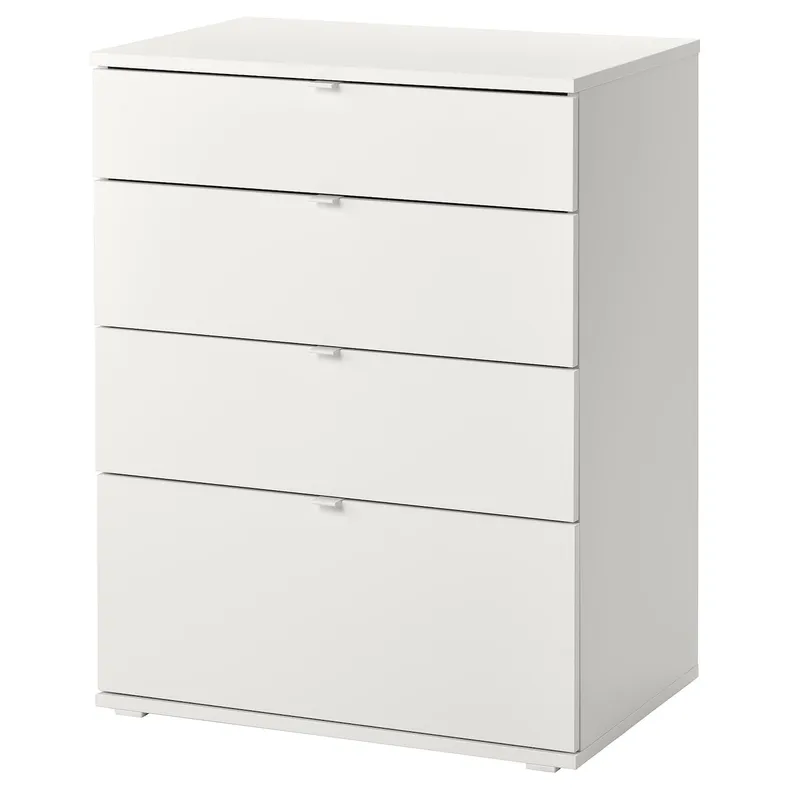 IKEA VIHALS ВИХАЛС, комод с 4 ящиками, белая / фиксирующая / разблокирующая функция, 70x47x90 см 004.832.39 фото №1