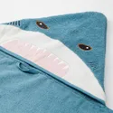 IKEA BLÅVINGAD БЛОВІНГАД, рушник із капюшоном, у формі акули/синьо-сірий, 70x140 см 905.284.41 фото thumb №6