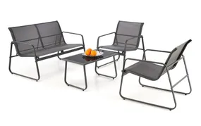 Садовый набор HALMAR CONOR (диван + 2 кресла + столик), темно-серый/светло-серый фото