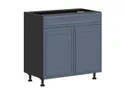 BRW Двухдверный кухонный шкаф Verdi 80 см с выдвижным ящиком mystic matt, черный/матовый FL_D1S_80/82_L/P/STB-CA/MIM фото thumb №2