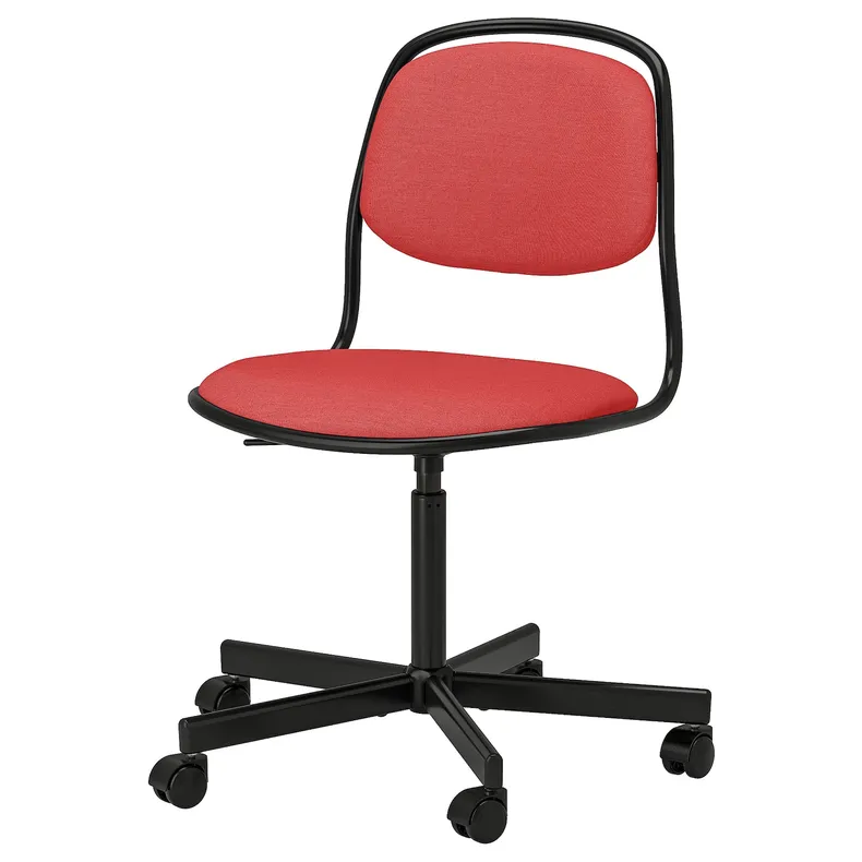 IKEA ÖRFJÄLL ОРФЬЄЛЛЬ, обертовий стілець, чорний / червоний 395.010.77 фото №1