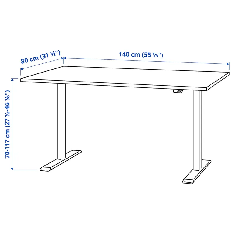 IKEA RODULF РОДУЛЬФ, стол / трансф, белый, 140x80 см 595.303.28 фото №5