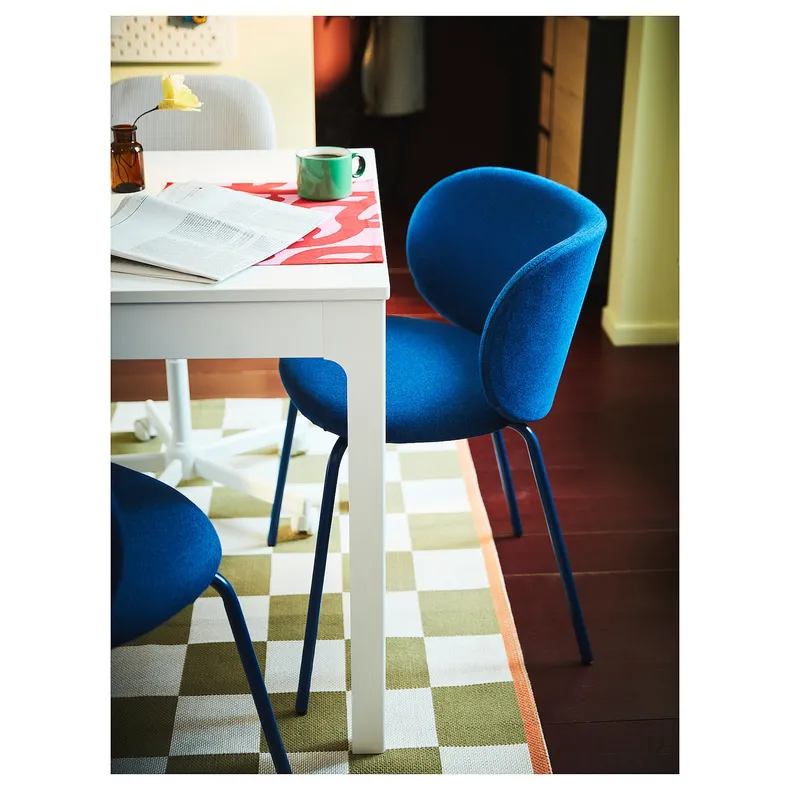 IKEA EKEDALEN ЕКЕДАЛЕН / KRYLBO КРЮЛБУ, стіл+2 стільці, білий / синій Tonerud, 80/120 см 795.703.75 фото №6