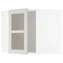 IKEA METOD МЕТОД, кутова настін шафа, полиці / скл двер, білий / світло-сірий Lerhyttan, 68x60 см 192.744.34 фото thumb №1