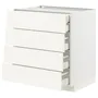 IKEA METOD МЕТОД / MAXIMERA МАКСИМЕРА, напольный шкаф 4фасада / 2нзк / 3срд ящ, белый / Вальстена белый, 80x60 см 895.071.66 фото
