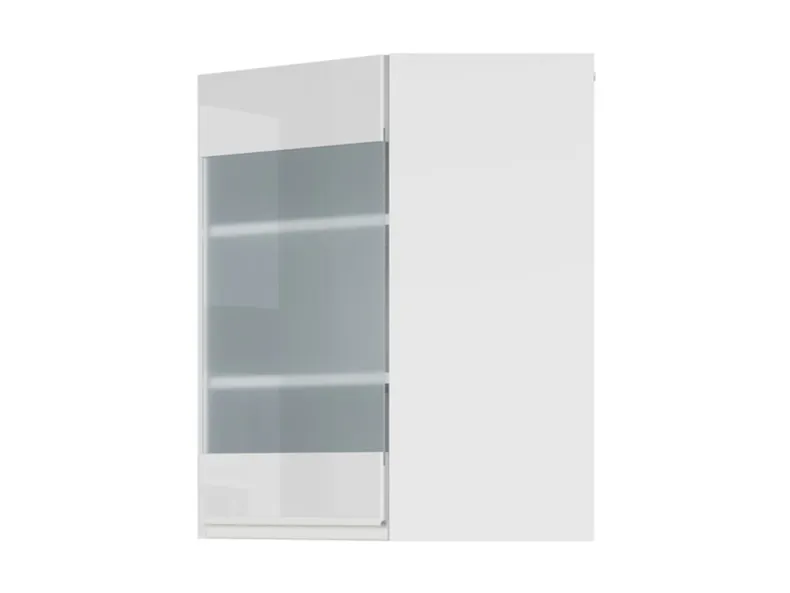 BRW Кутова кухонна шафа 60 см одинарна з вітриною права глянцева біла, альпійський білий/глянцевий білий FH_GNWU_60/72_PV-BAL/BIP фото №2