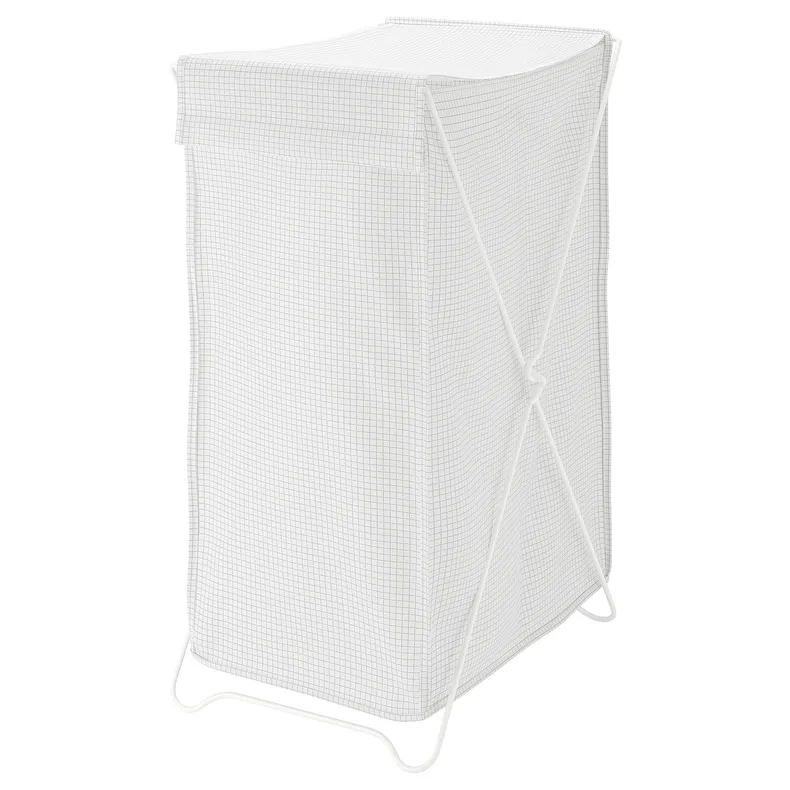 IKEA TORKIS ТОРКІС, кошик для білизни, білий/сірий, 90 л 903.199.75 фото №1