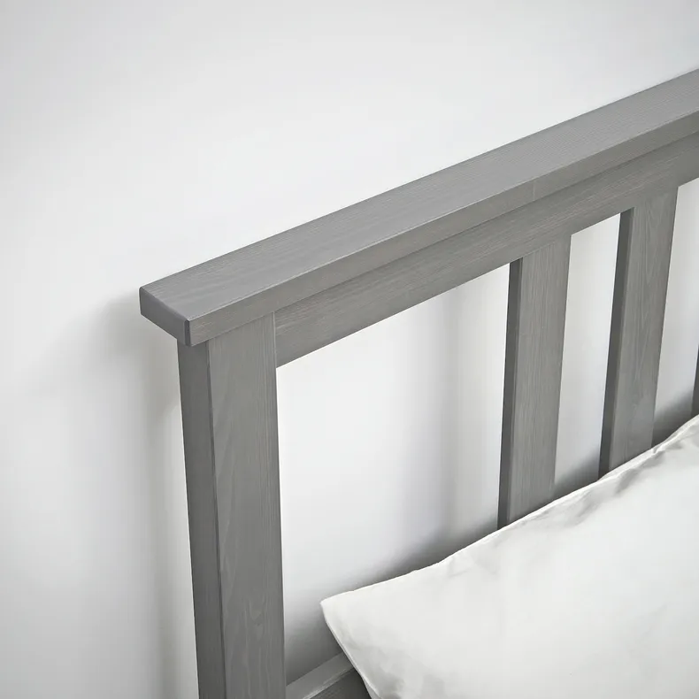 IKEA HEMNES ХЕМНЕС, каркас ліжка з матрацом, фарбований сірий / Екрехамн твердий, 160x200 см 395.368.16 фото №6