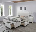 Двуспальная кровать HALMAR С ящиками Modena 2 160x200 см белая фото thumb №2