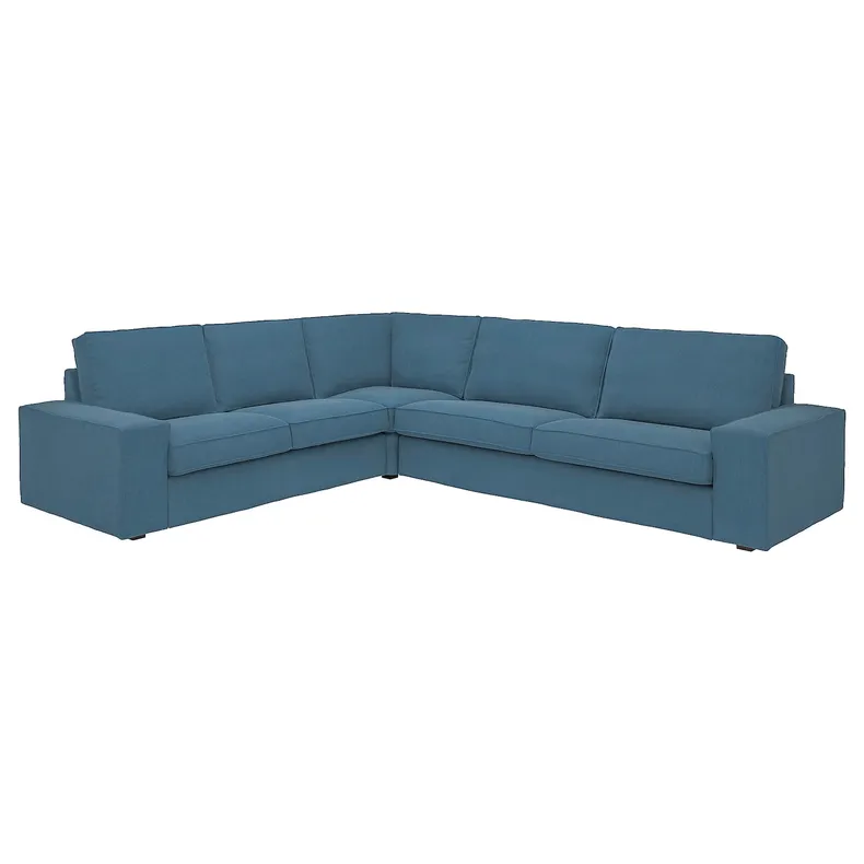 IKEA KIVIK КИВИК, 5-местный угловой диван, Талмира голубая 594.847.22 фото №1
