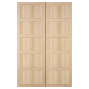IKEA BERGSBO БЕРГСБУ, розсувні дверцята, 2 шт., білий морений дуб, 150x236 см 805.253.01 фото