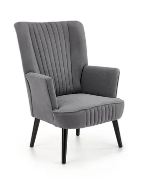 Мягкое кресло бархатное HALMAR DELGADO BLUVEL 14, серый фото