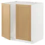 IKEA METOD МЕТОД, напольный шкаф для мойки+2 двери, белый / дуб форсбака, 80x60 см 395.091.01 фото
