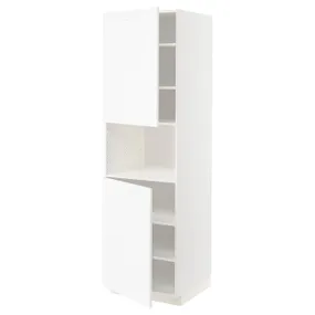 IKEA METOD МЕТОД, вис шафа д / мікрохв печі / 2 двер / пол, білий Енкопінг / білий імітація дерева, 60x60x200 см 094.735.42 фото