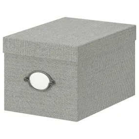 IKEA KVARNVIK КВАРНВІК, коробка для зберігання з кришкою, сірий, 18x25x15 см 704.128.75 фото