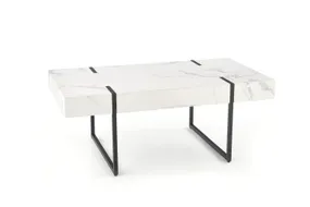 Журнальний стіл HALMAR BLANCA 110x60 см білий мармур - чорний фото