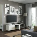 IKEA BESTÅ БЕСТО, тумба для телевізора з дверцятами, білий / ЛАППВІКЕН білий, 180x42x38 см 893.306.91 фото thumb №2